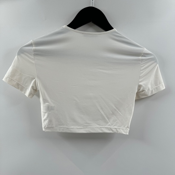 Zara White Super Cropped Buttery Soft Top Size Small - Picture 5 of 5